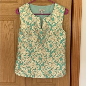 J. Crew metallic Guilded top